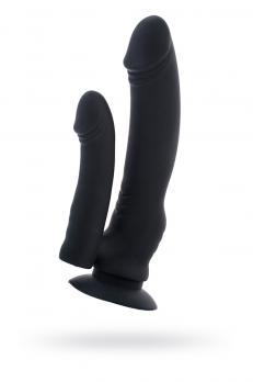 АНАЛЬНО-ВАГИНАЛЬНЫЙ ВИБРАТОР BLACK & RED BY TOYFA, ВЛАГОСТОЙКИЙ, СИЛИКОН, ЧЁРНЫЙ, 19,5 СМ