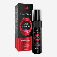 Спрей для оральных ласк INTT Deep Throat со вкусом клубники, флакон 12 мл