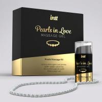 Набор для массажа INTT Pearls in Love: жемчужное ожерелье и флакон силиконового геля