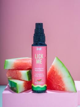 Массажный гель INTT Lick Me со вкусом арбуза, флакон 50 мл — фото 2