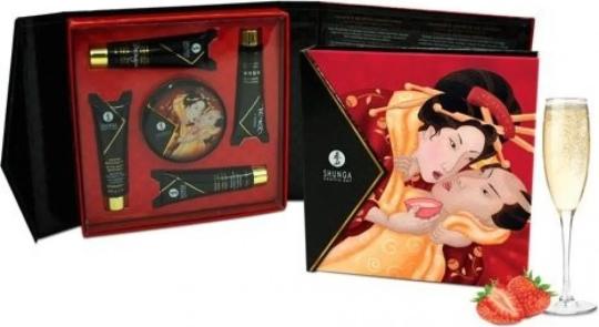 Набор Shunga Geisha's Secret «Клубника и шампанское» из 5 предметов — фото 2