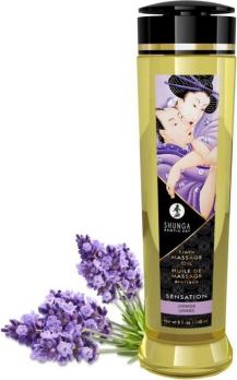 Флакон массажного масла Shunga Erotic Massage Oil с ароматом лаванды, 240 мл