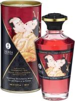 Разогревающее массажное масло Shunga «Игристое клубничное вино» 100 мл