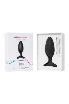 Черная анальная втулка Lovense Hush 2 (M) из силикона с вибрацией — фото 6
