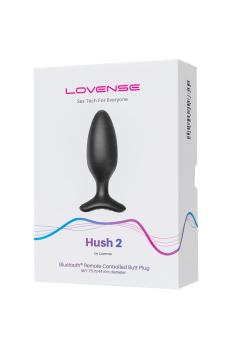 Черная анальная втулка Lovense Hush 2 (M) из силикона с вибрацией — фото 7