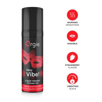 Возбуждающий гель Orgie Sexy Vibe Hot с разогревающим и вибрирующим эффектом, 15 мл — фото 5