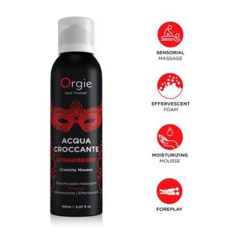 Хрустящая массажная пенка Orgie Acqua Croccante Strawberry с ароматом клубники, 150 мл — фото 2