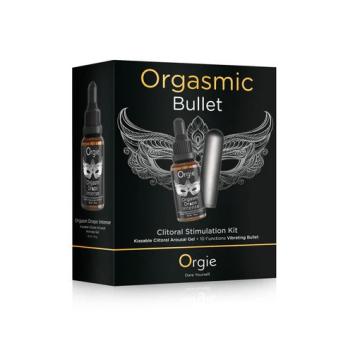 Набор Orgie Orgasmic Bullet: гель Orgasm Drops Intense 30 мл, вибропуля и USB-кабель