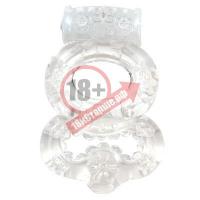 Прозрачное эрекционное кольцо с вибрацией Climax Gems Crystal Ring