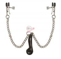 Клипсы для сосков, соединенные цепочкой с грузиком, Heavyweight Nipple Clamps
