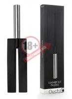 Чёрная П-образная шлёпалка Leather Slit Paddle - 35 см.