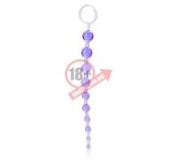 Фиолетовая анальная цепочка X-10 BEADS - 28 см.