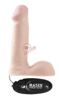Телесный вибратор Basix Rubber Works   6" Vibrating Dong - 15,9 см.