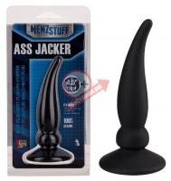 Чёрная пробка ASS JACKER для анальной стимуляции - 12 см.