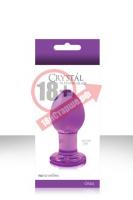 Средняя фиолетовая стеклянная анальная пробка CRYSTAL PLUG
