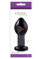 Большая темно-серая стеклянная анальная пробка CRYSTAL PLUG