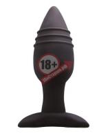 Средняя черная анальная пробка RENEGADE PLUG 4 - 12 см.