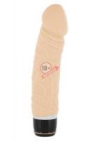 Реалистичный силиконовый вибратор CLASSIC ORIGINAL NUDE - 20 см.