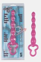 Розовая анальная цепочка Clover Anal Rod - 18 см.