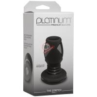 Чёрная анальная пробка с отверстием Platinum The Stretch Small - 8,6 см.