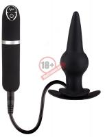Черная вибровтулка Dash Butt Plug With Mini Controller III - 9 см.