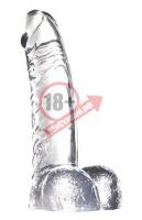 Прозрачный фаллоимитатор из желейного материала JELLY JOY CARBONATE CLEAR - 15,2 см.