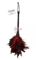Кисточка с красно-чёрными пёрышками FRISKY FEATHER DUSTER - 36 см.