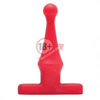 Красная анальная пробка Bum Buddies Tease My Tush, Intermediate Silicone Anal Plug - 12 см.