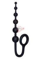 Чёрный анальный стимулятор с кольцом COLT BUDDY BALLS - 18,5 см.