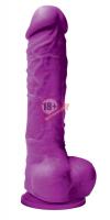 Фиолетовый фаллоимитатор на присоске Colours Pleasures 5" Dildo - 17,8 см.