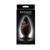Чёрная анальная пробка большого размера Renegade Spades для ношения - 11,1 см.