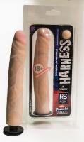 Реалистичная насадка размера Russian Size на трусики Harness - 20,5 см.