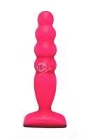 Розовый анальный стимулятор Large Bubble Plug - 14,5 см.