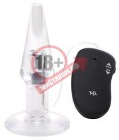 Прозрачная пробка с вибрацией VIBRATING PLUG JAMMY JELLY ANAL POINT OF PLEASURE MEDIUM - 14,5 см.