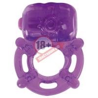 Фиолетовое эрекционное виброкольцо VIBRATING COCK RING KINKY