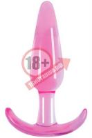 Гладкая розовая анальная пробка Jelly Rancher T-Plug Smooth - 10,9 см.
