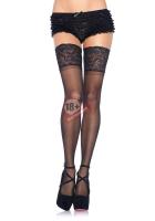 Чулки с широкой кружевной резинкой Leg Avenue