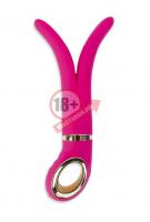 Ярко-розовый анатомический вибромассажер Fun Toys Gvibe 2 - 18 см.