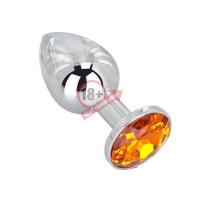 Мини-плаг из стали с оранжевым кристаллом Juicy Orange - 6,5 см.