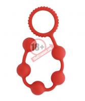 Красная анальная цепочка MENZSTUFF BUTT BEADS - 23 см.