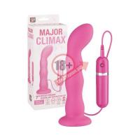 Розовый силиконовый вибратор Major Climax - 17,8 см.