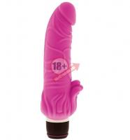 Розовый вибратор с лепестками у основания PURRFECT SILICONE CLASSIC 7INCH PINK - 18 см.