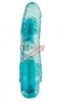 Голубой вибратор-реалистик JELLY JOY 7INCH 10 RHYTHMS BLUE - 17,5 см.