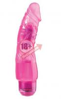 Розовый гелевый вибратор JELLY JOY 7INCH 10 RHYTHMS PINK - 17,5 см.