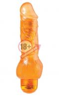 Оранжевый вибратор-реалистик JELLY JOY 7INCH 10 RHYTHMS ORANGE - 17,5 см.