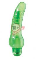 Зелёный гелевый вибратор JELLY JOY 7INCH 10 RHYTHMS GREEN - 17,5 см.