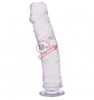 Прозрачный гелевый фаллоимитатор на присоске JELLY JOY SHINNY KNIGHT - 17,8 см.