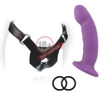 Изогнутый фаллоимитатор с креплением на регулируемом поясе ADVANCED HARNESS KIT WITH CICI - 15 см.