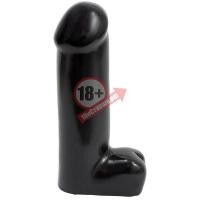 Большой черный фаллоимитатор Giant Cock With Balls - 28 см.