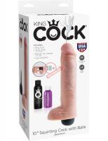 Фаллоимитатор King Cock 10" Squirting Cock с эффектом эякуляции - 25,4 см.